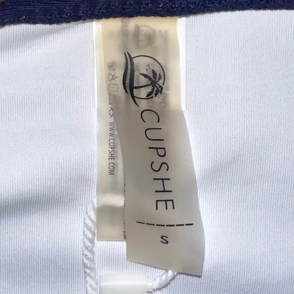 NWT Cupshe Navy Blue Sport Hipster Chevron Bikini Swim Bottom Size Small - Picture 5 of 12